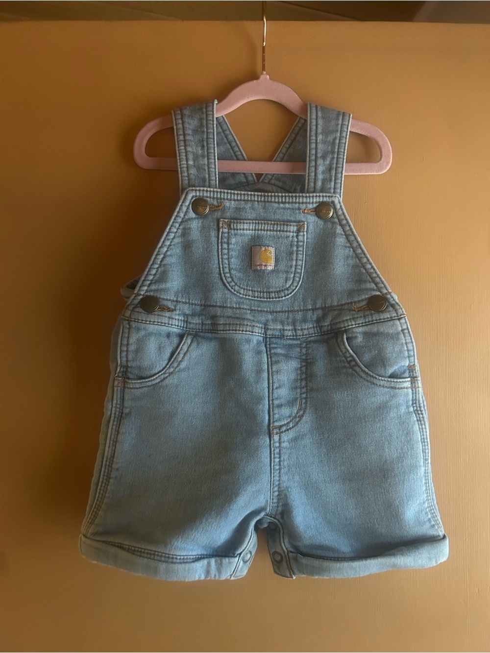 Carhartt Light Blue Denim Shortall Overalls for Kids